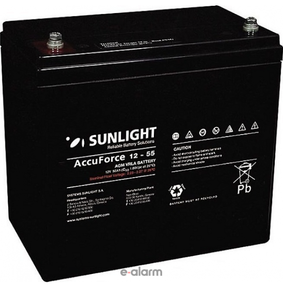 Μπαταρία Φωτοβολταϊκών 12V 55 Ah SunLight AccuForce 12-55AH S Ιδανική για εφαρμογές βαρέως τύπου